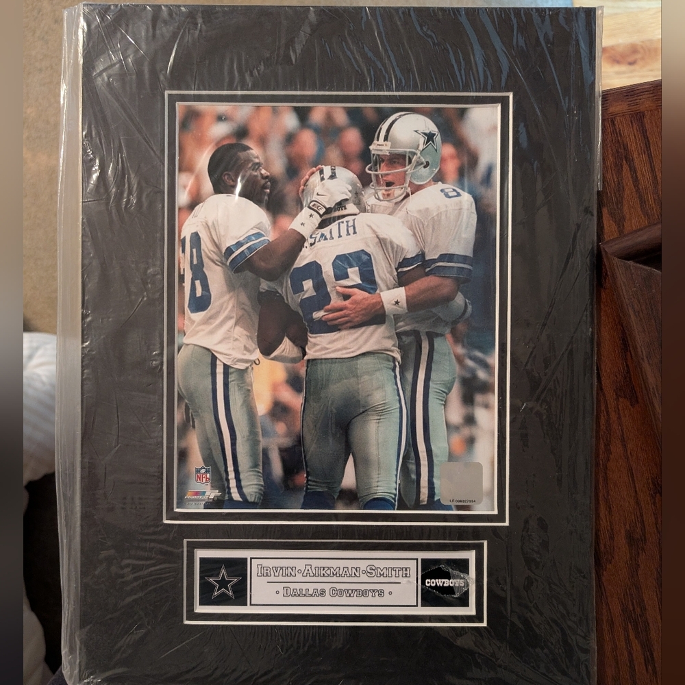 Dallas Cowboys: Smith, Aikman, and Irvin photo matted